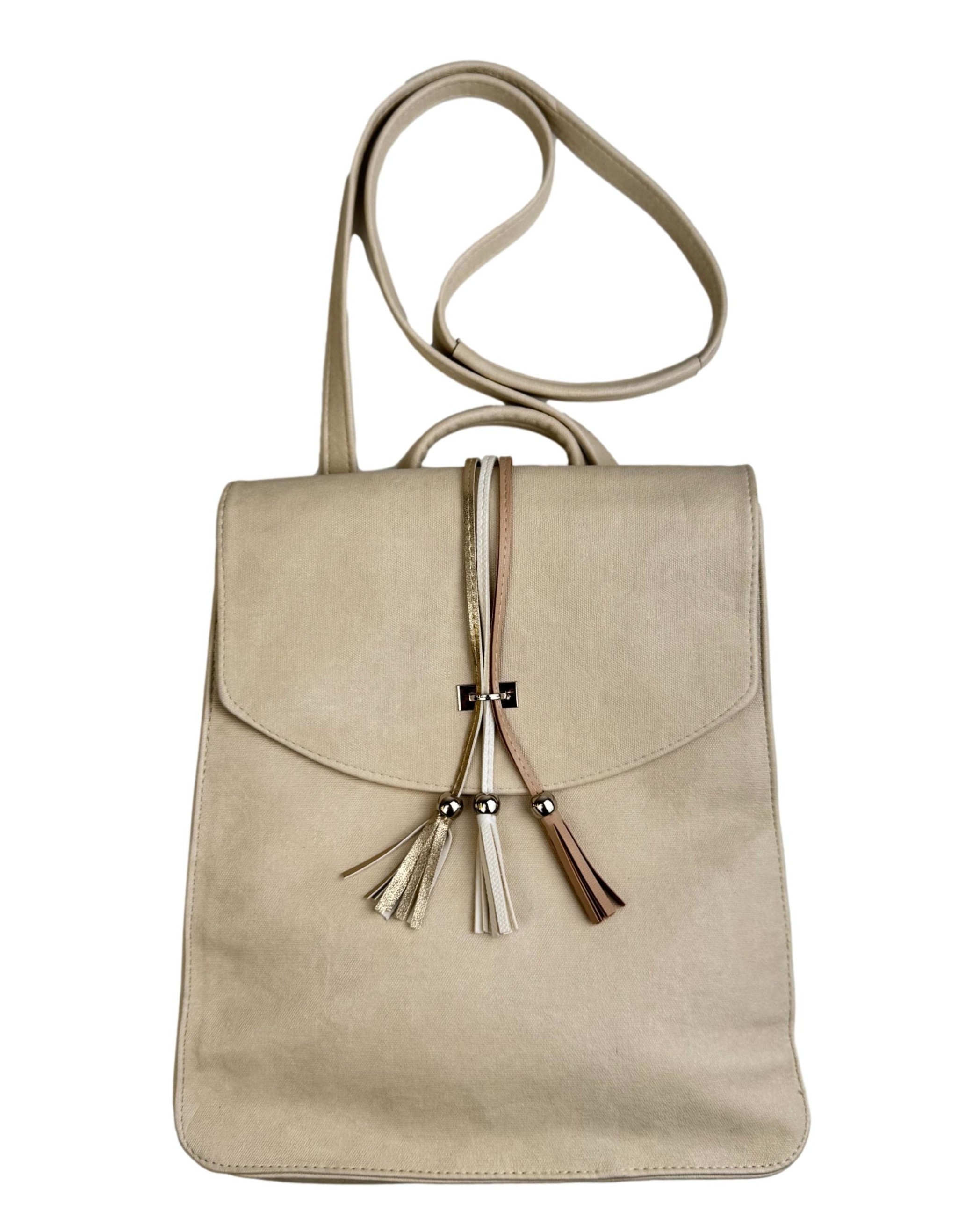 Smėlio spalvos kuprinė