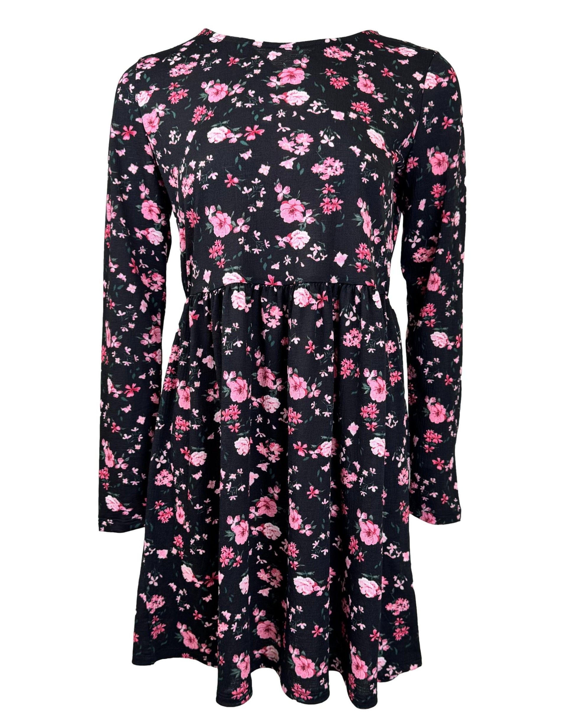 Juoda gėlėta CROPP suknelė, M