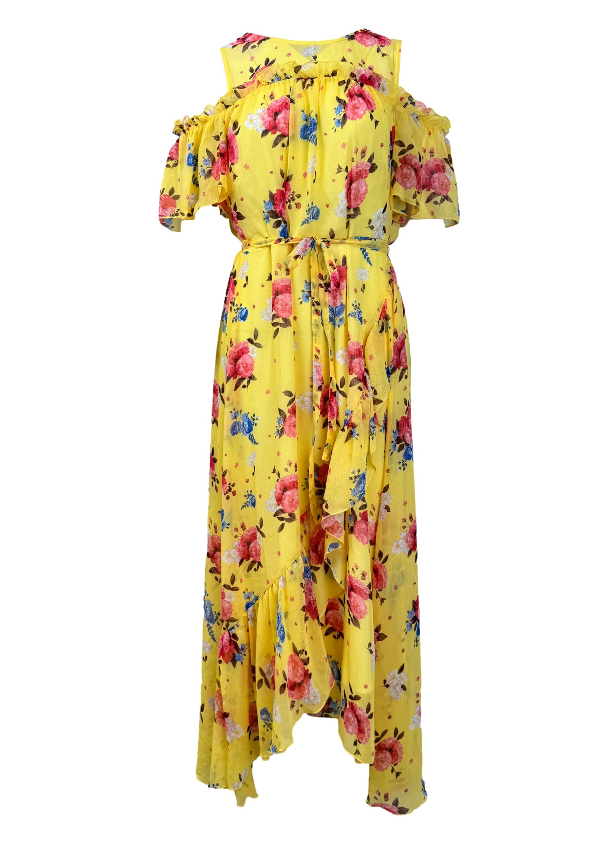 Geltona gėlėta GEORGE suknelė, M