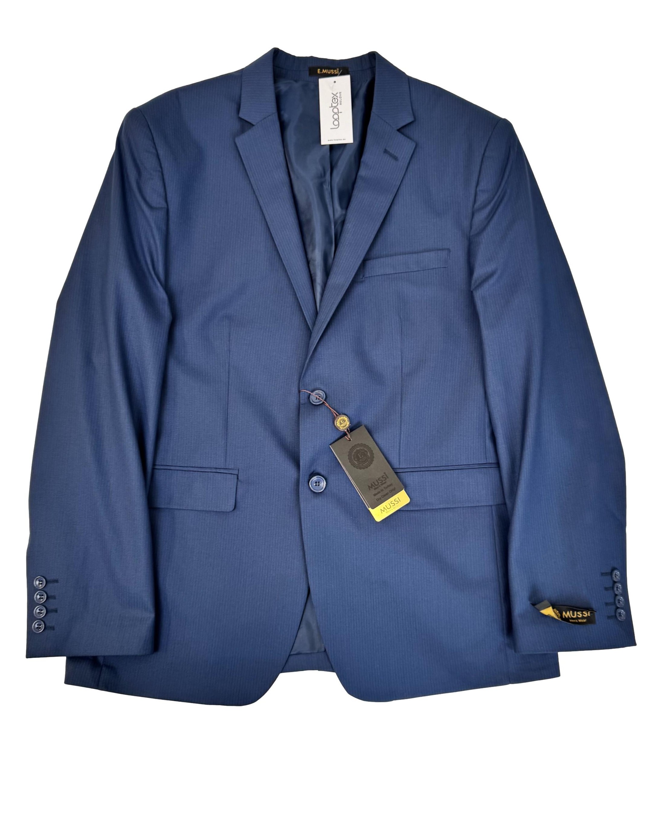 Mėlynas vilnos mišinio vyriškas MUSSI švarkas, L, NAUJAS