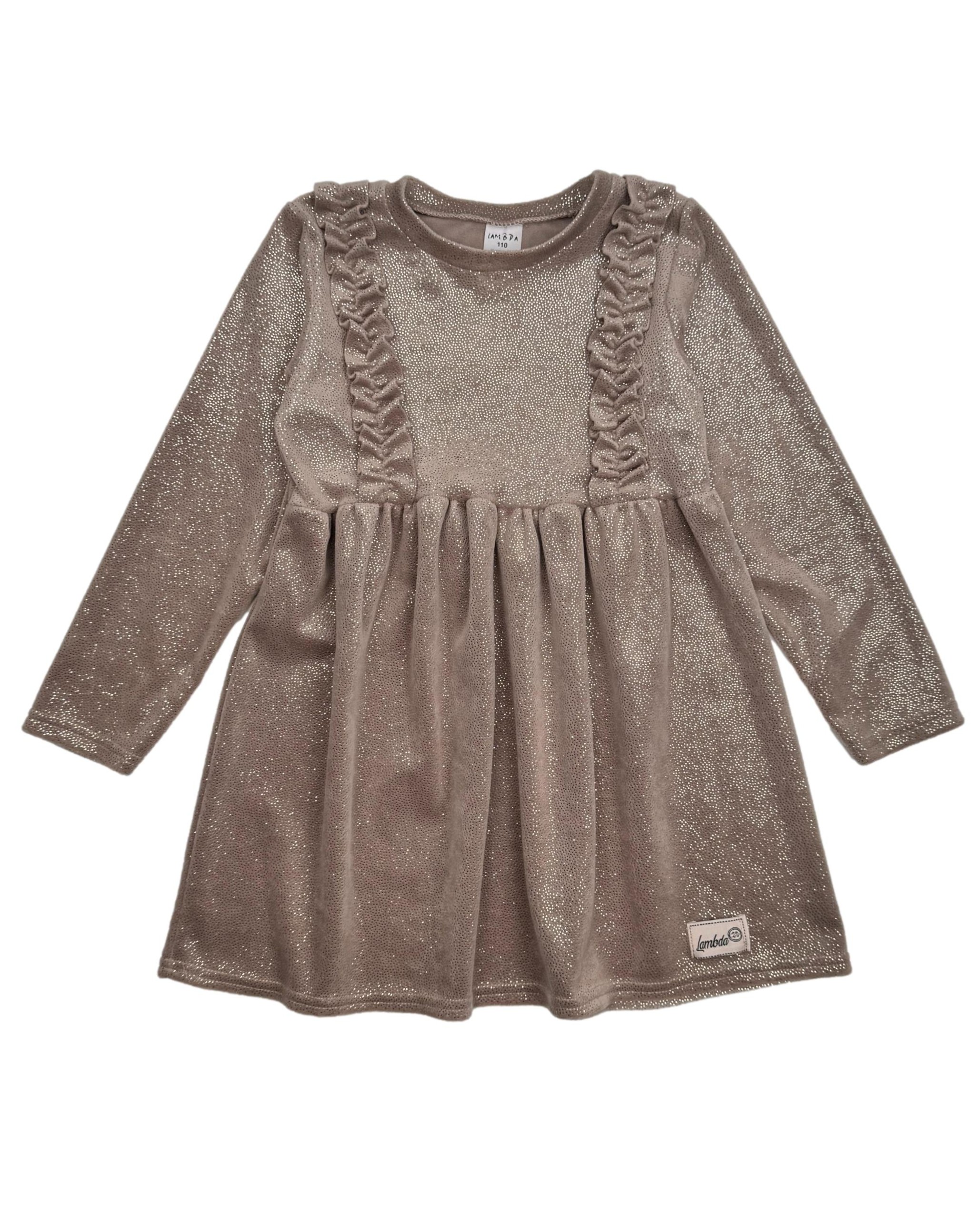 Ruda vaikiška LAMBDA suknelė, 110 cm.