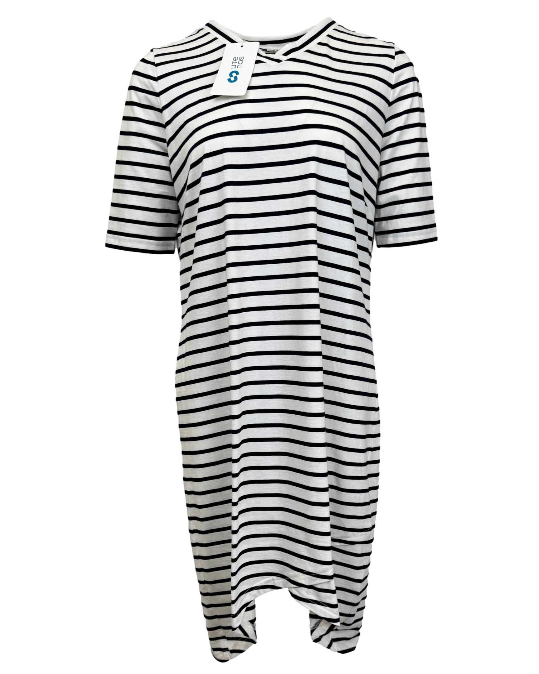 Dryžuota UTENOS TRIKOTAŽO suknelė, L, NAUJA