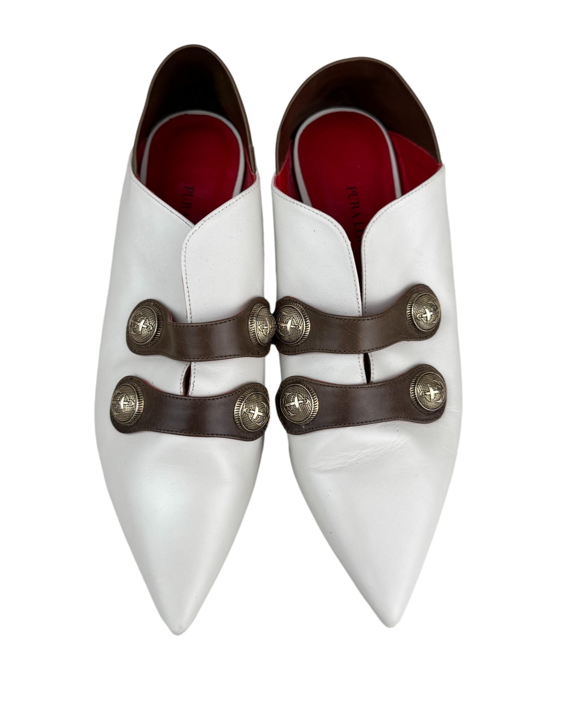 Smėlio spalvos odiniai vintažiniai PURA LOPEZ batai, 37 dydis