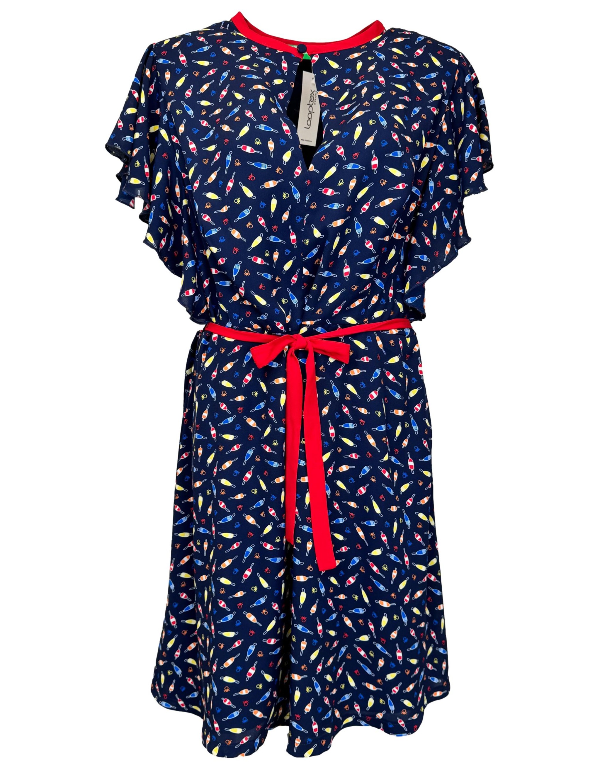 Mėlyna raštuota UNITED COLORS OF BENETTON suknelė, L