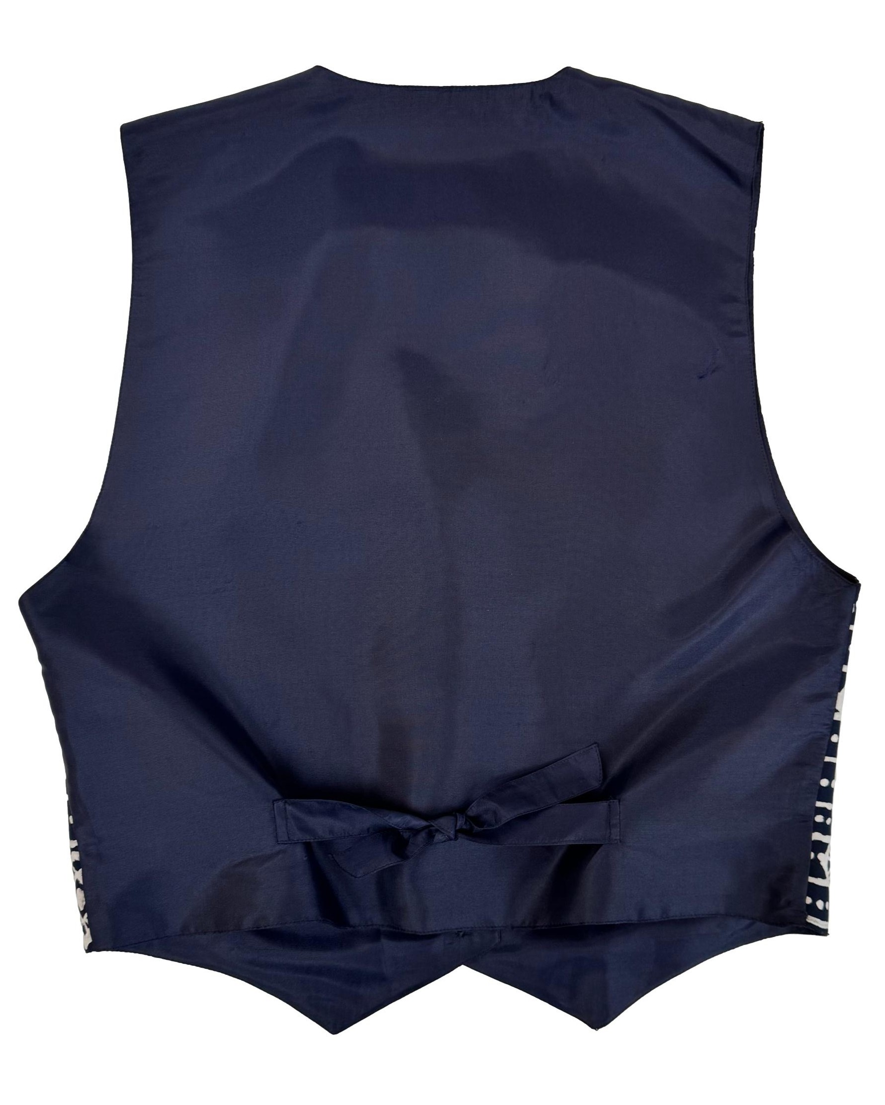 Mėlyna vintažinė raštuota DAINAVA liemenė, L