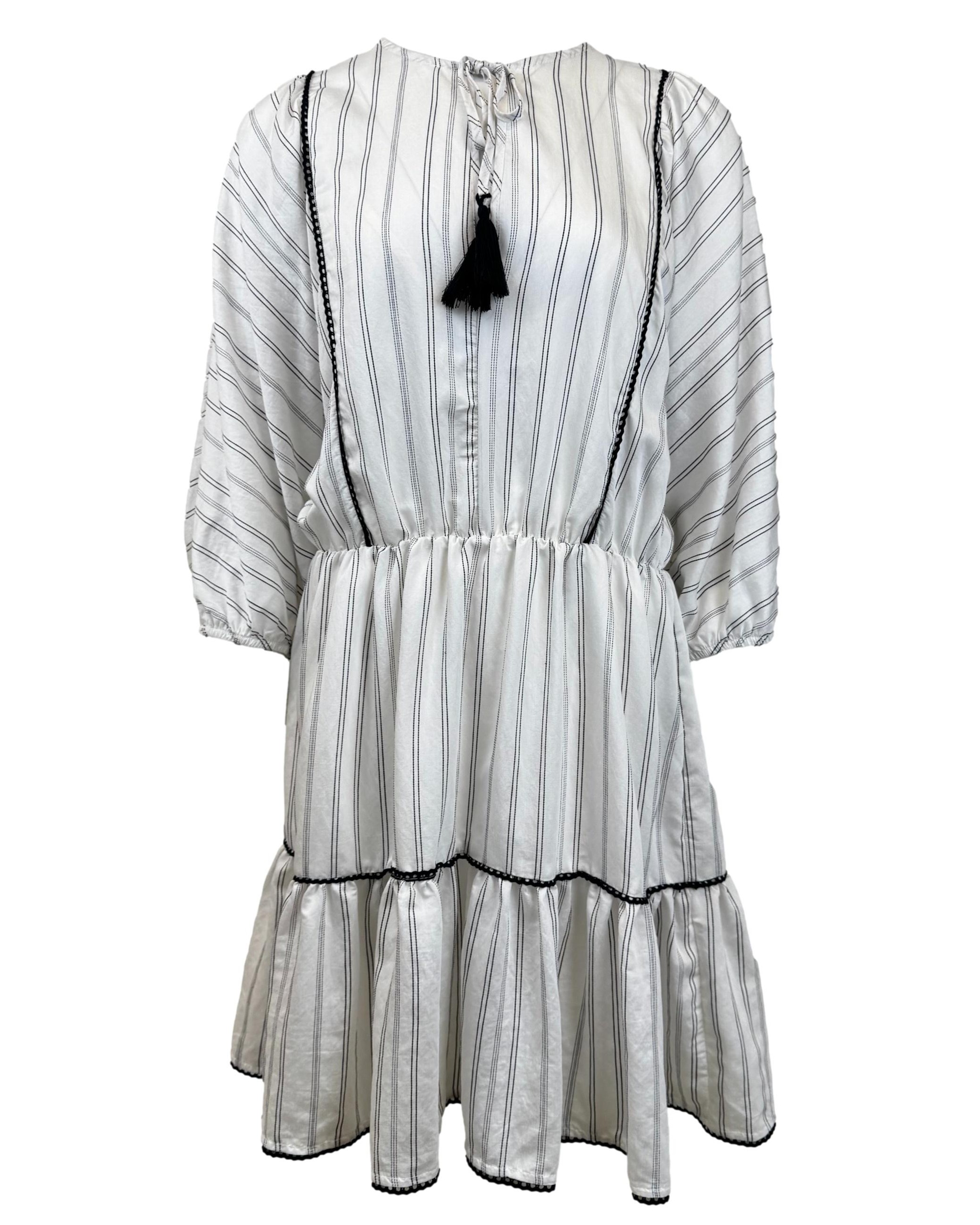 Balta dryžuota RESERVED suknelė, XL, NAUJA