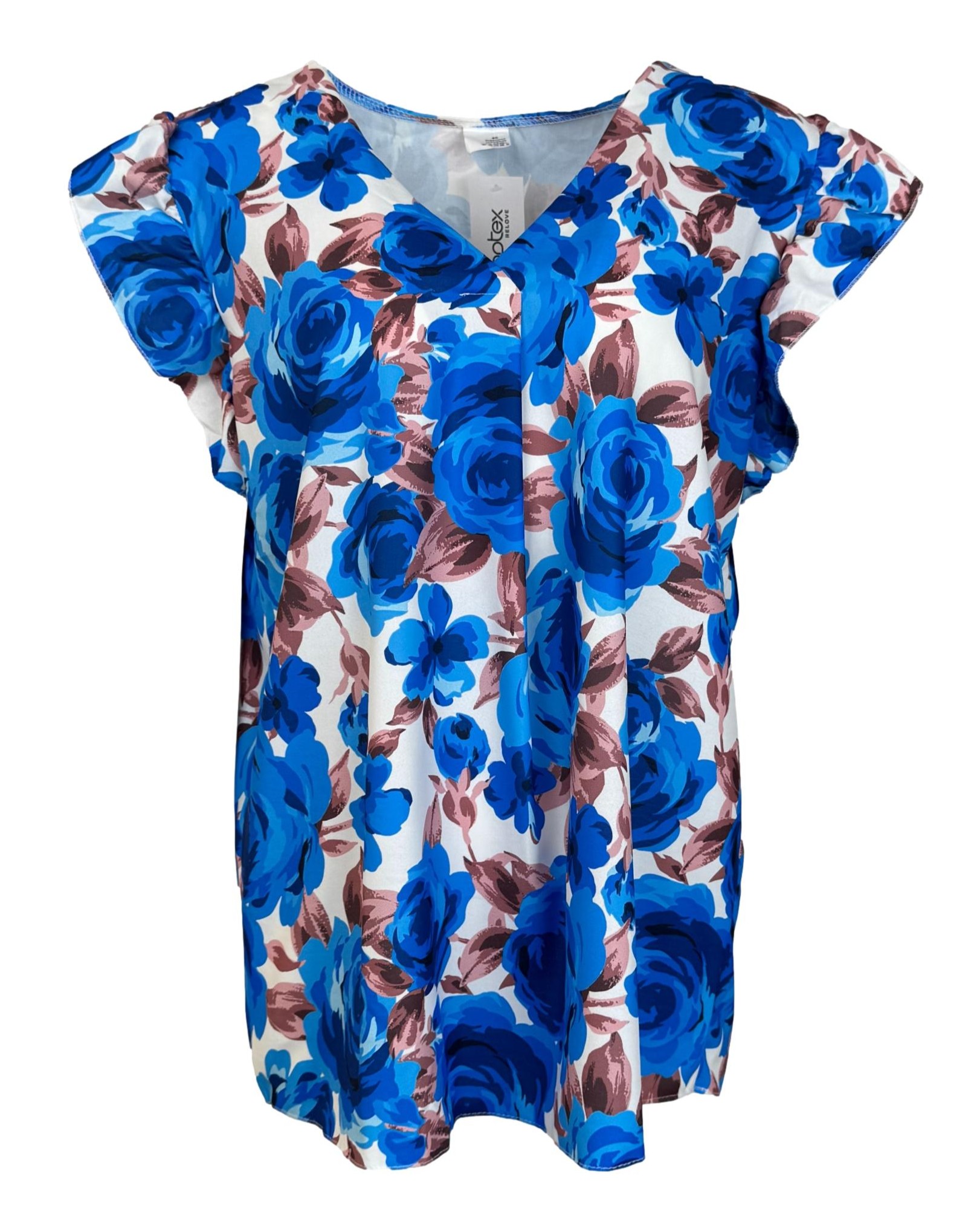 Mėlyna gėlėta palaidinė, L