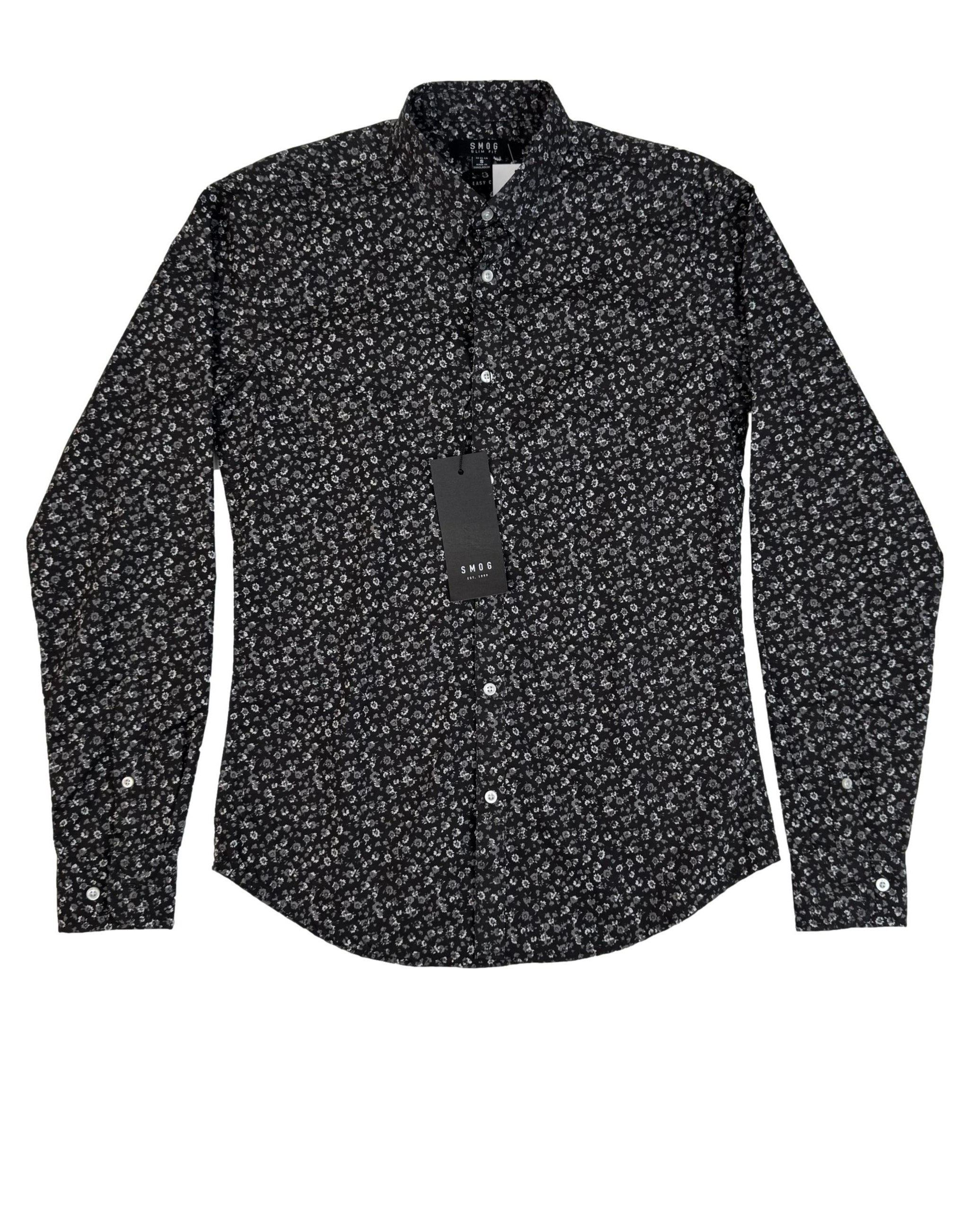 Vyriški juodi raštuoti SMOG marškiniai, S, NAUJI